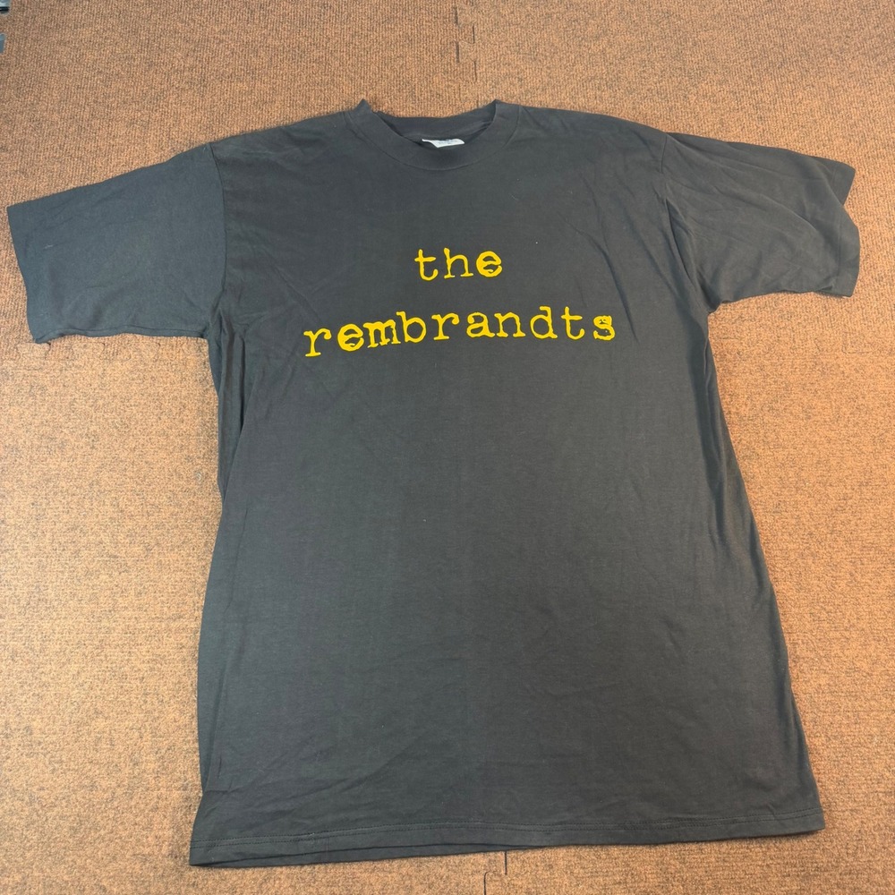 Vintage The Rembrandts Band T-Shirt Mens XL Black 1995 LP Vinyl Graphic 90s Rock